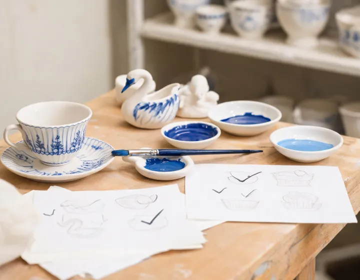 Porcelain craftsmanship bench